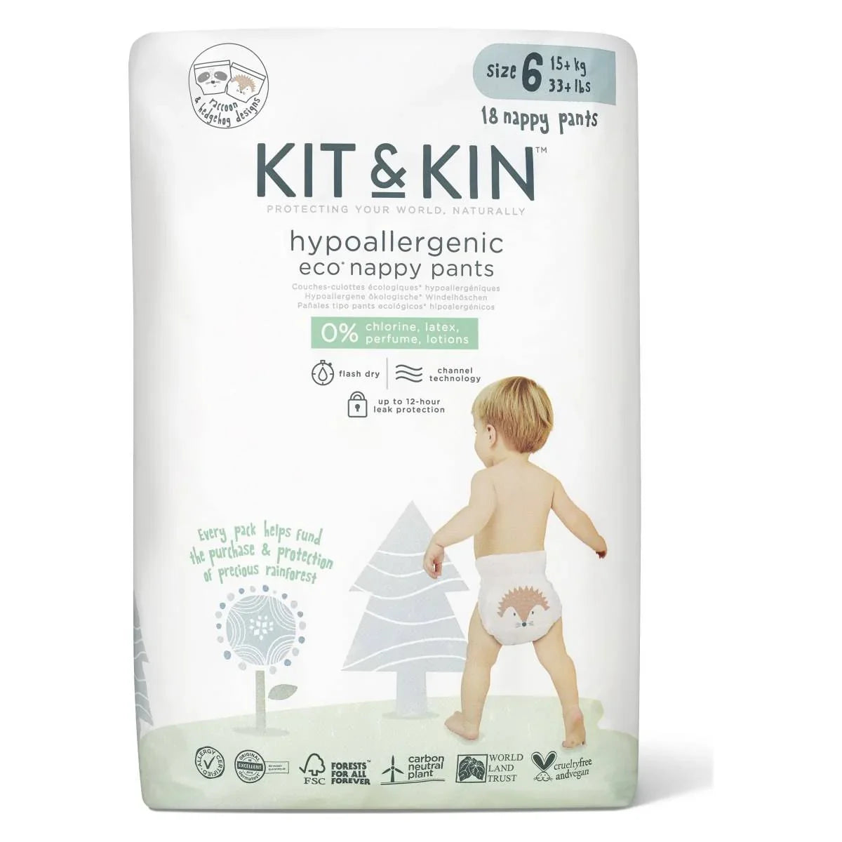 Kit&Kin - Ekološke hlačne pleničke XL Velikost 6 (15+ kg) 18 kosov - 1077508 Luxbaby