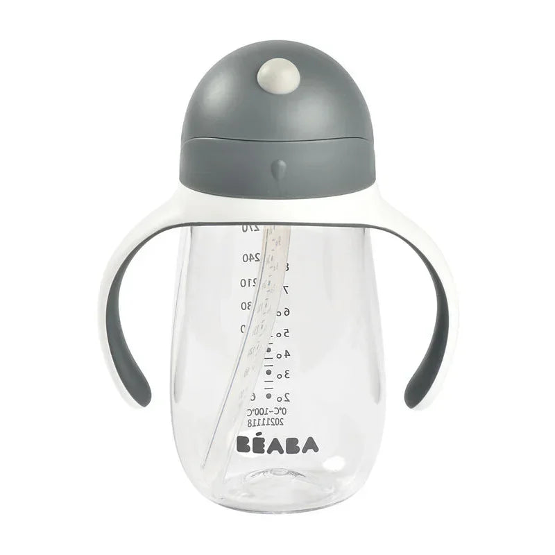Beaba - Steklenička s slamico 300ml - Mineral Grey