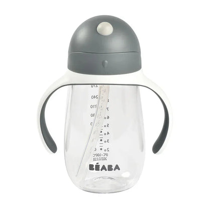Beaba - Steklenička s slamico 300ml - Mineral Grey