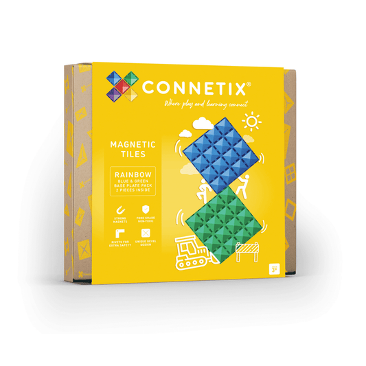 Connetix - Magnetne ploščice - Osnovni plošči Rainbow Blue & Green (2 kosa)