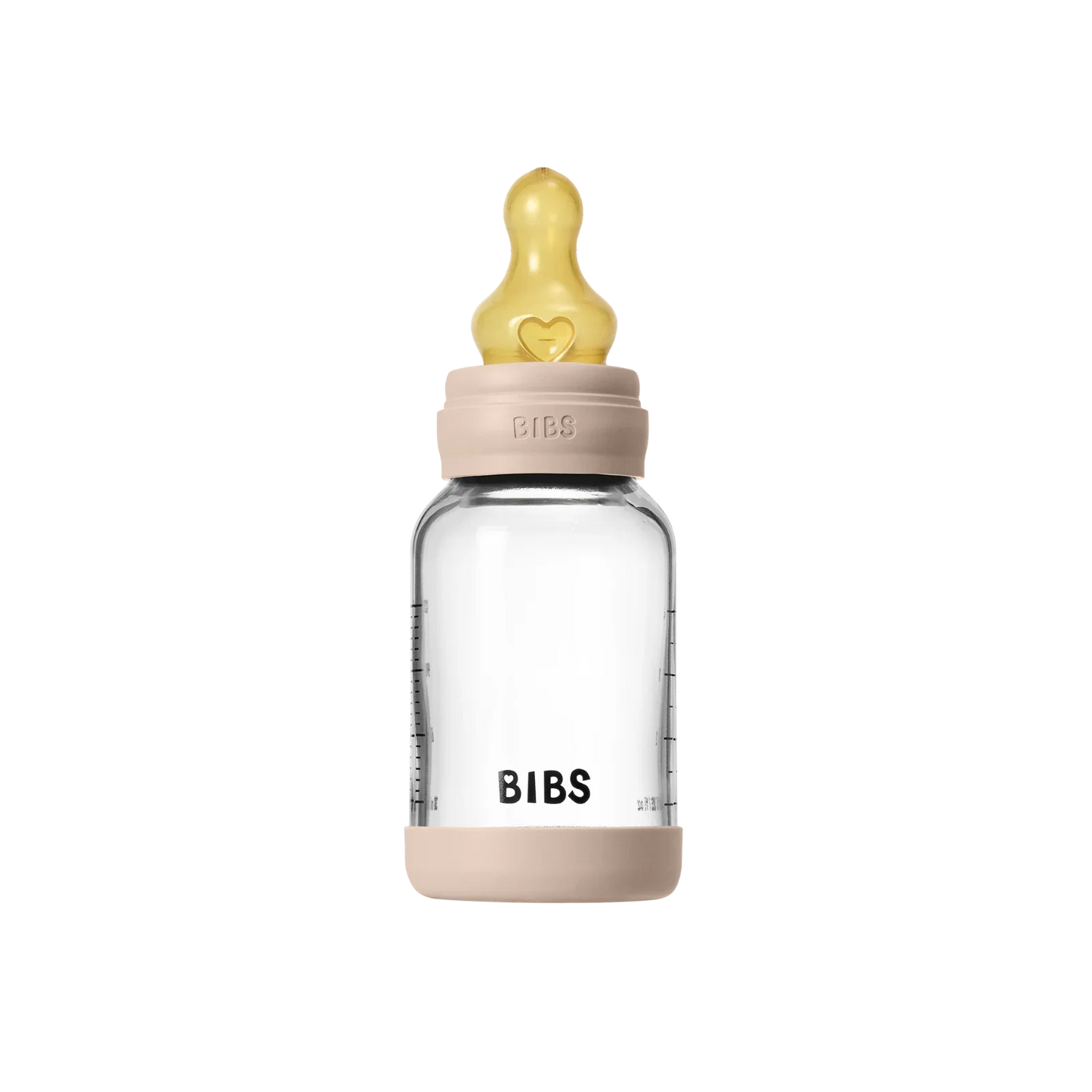 BIBS - Otroška steklena steklenička 120 ml, lateks - Blush (počasni pretok) - 5019244 Luxbaby
