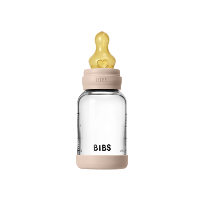 BIBS - Otroška steklena steklenička 120 ml, lateks - Blush (počasni pretok) - 5019244 Luxbaby