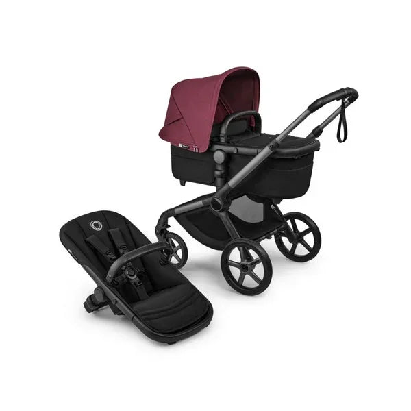 Bugaboo - Otroški voziček Fox 5 Renew Graphite/Heritage Black - Dark Cherry (2v1)