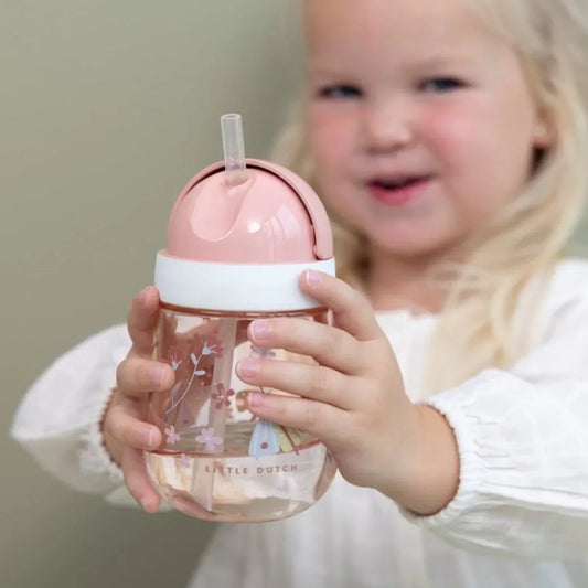 Little Dutch - Steklenička s slamico - Flowers & Butterflies - 108014065243 Luxbaby