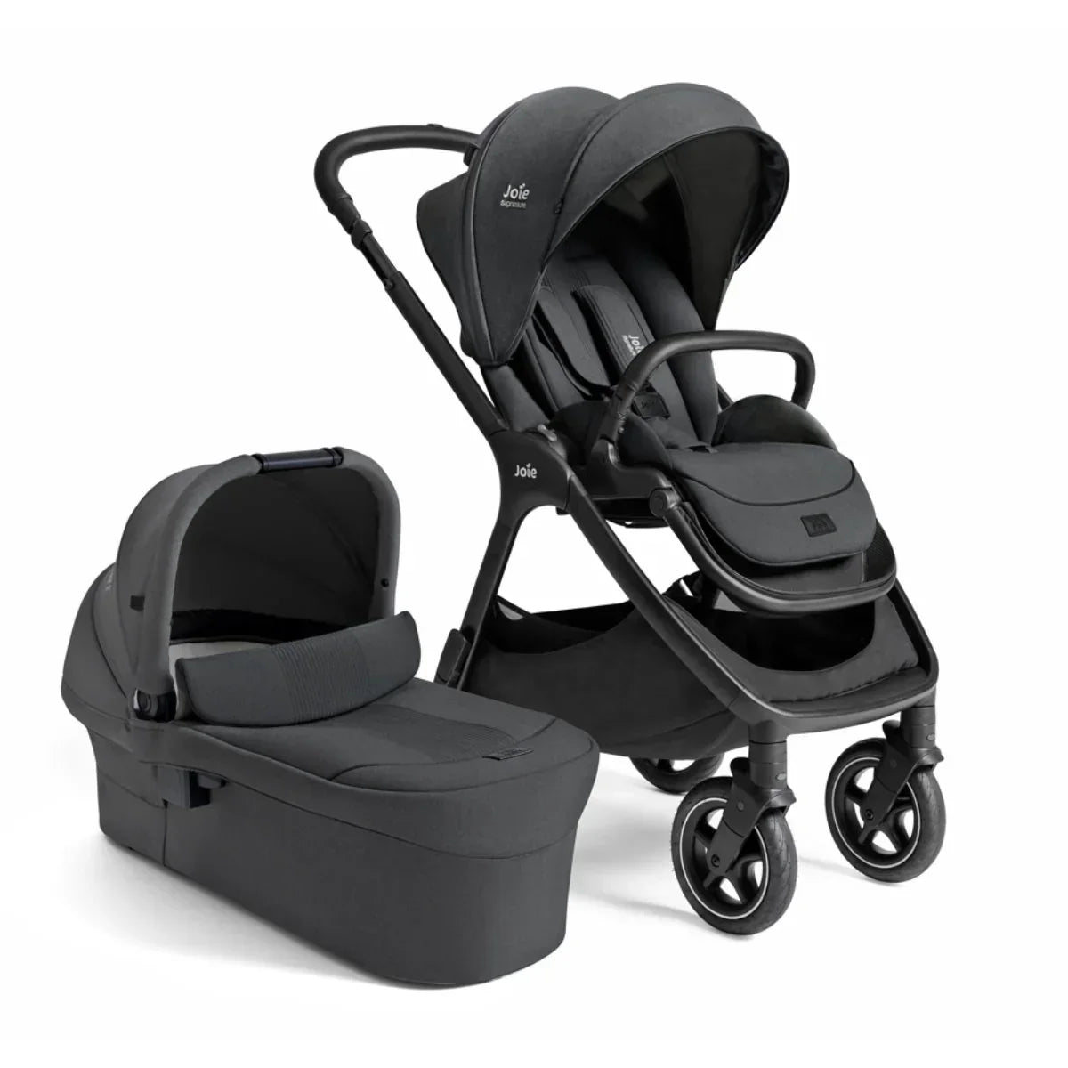 Joie - Otroški voziček Finiti™ + i-Level™ Pro - Signature Ebony (3v1) - Luxbaby