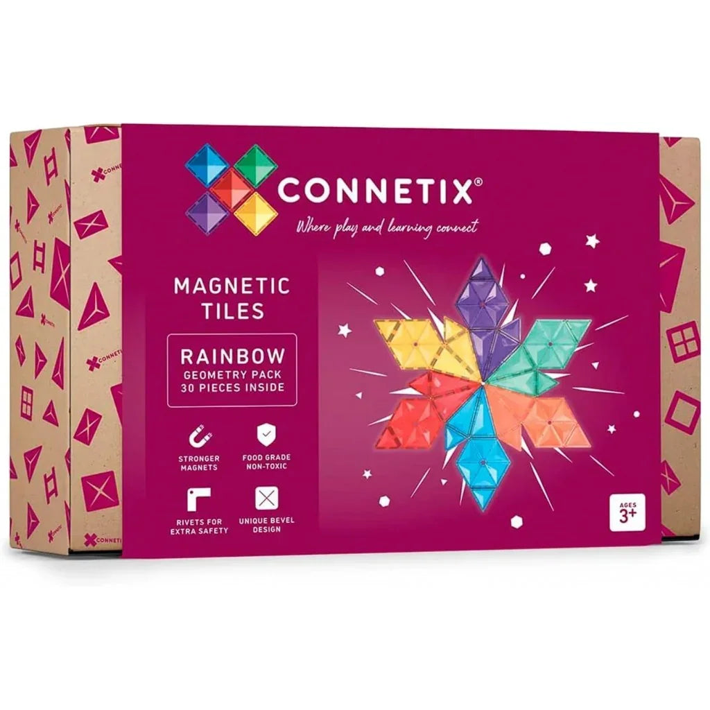 Connetix - Magnetic Tiles - Rainbow Geometry Pack (30 pieces)