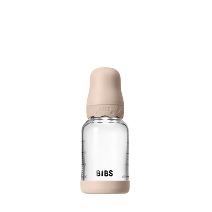 BIBS - Otroška steklena steklenička Boheme 120 ml, lateks - Blush (počasen pretok)