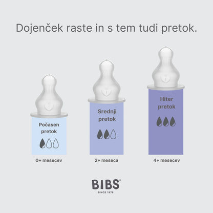 BIBS - Anti-kolik cuclji za otroško stekleničko, silikon - Srednji pretok - 5000012 Luxbaby