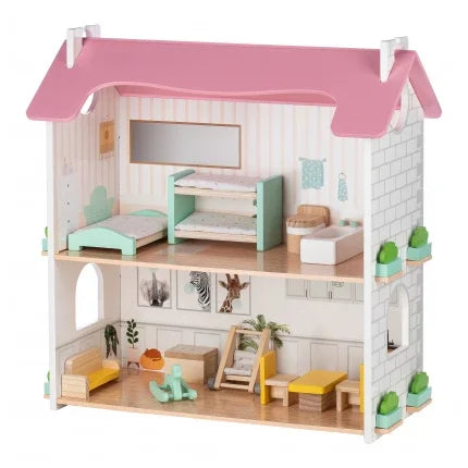 Free2Play - Lesena hiška s pohištvom - Lotti - F2P1218788 Luxbaby