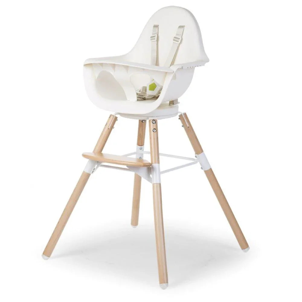 Childhome - Otroški stol Evolu ONE 80° - White/Natural - CHEVO180NW Luxbaby