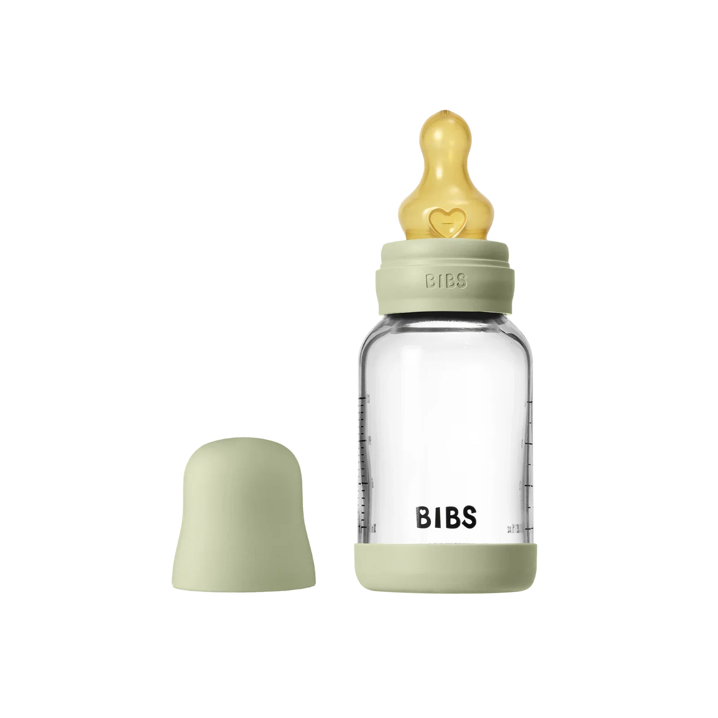 BIBS - Otroška steklena steklenička 120 ml, lateks - Sage (počasni pretok) - 5019250 Luxbaby