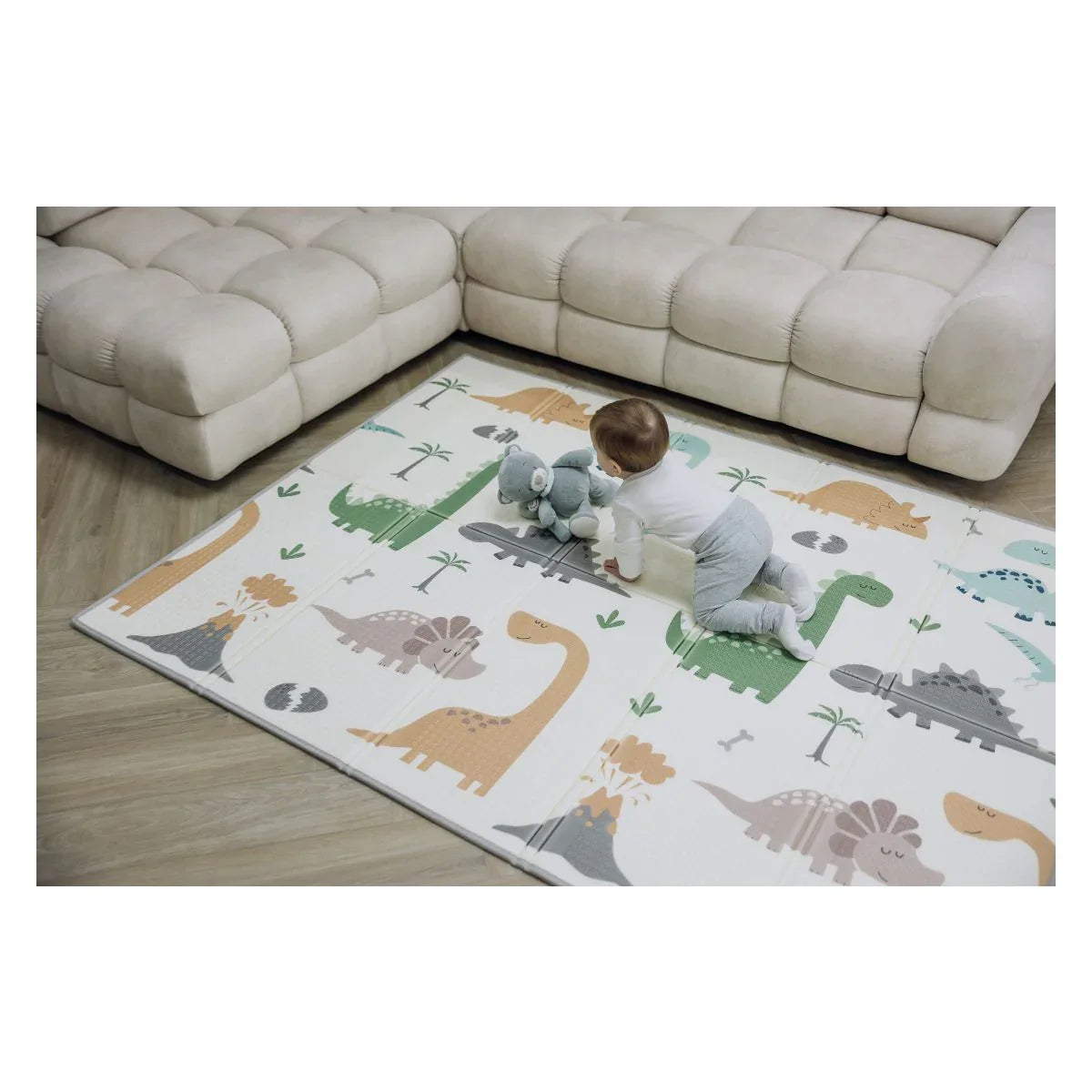 FreeON - Zložljiva igralna podloga z robom - Dino Magic - FO1242160 Luxbaby