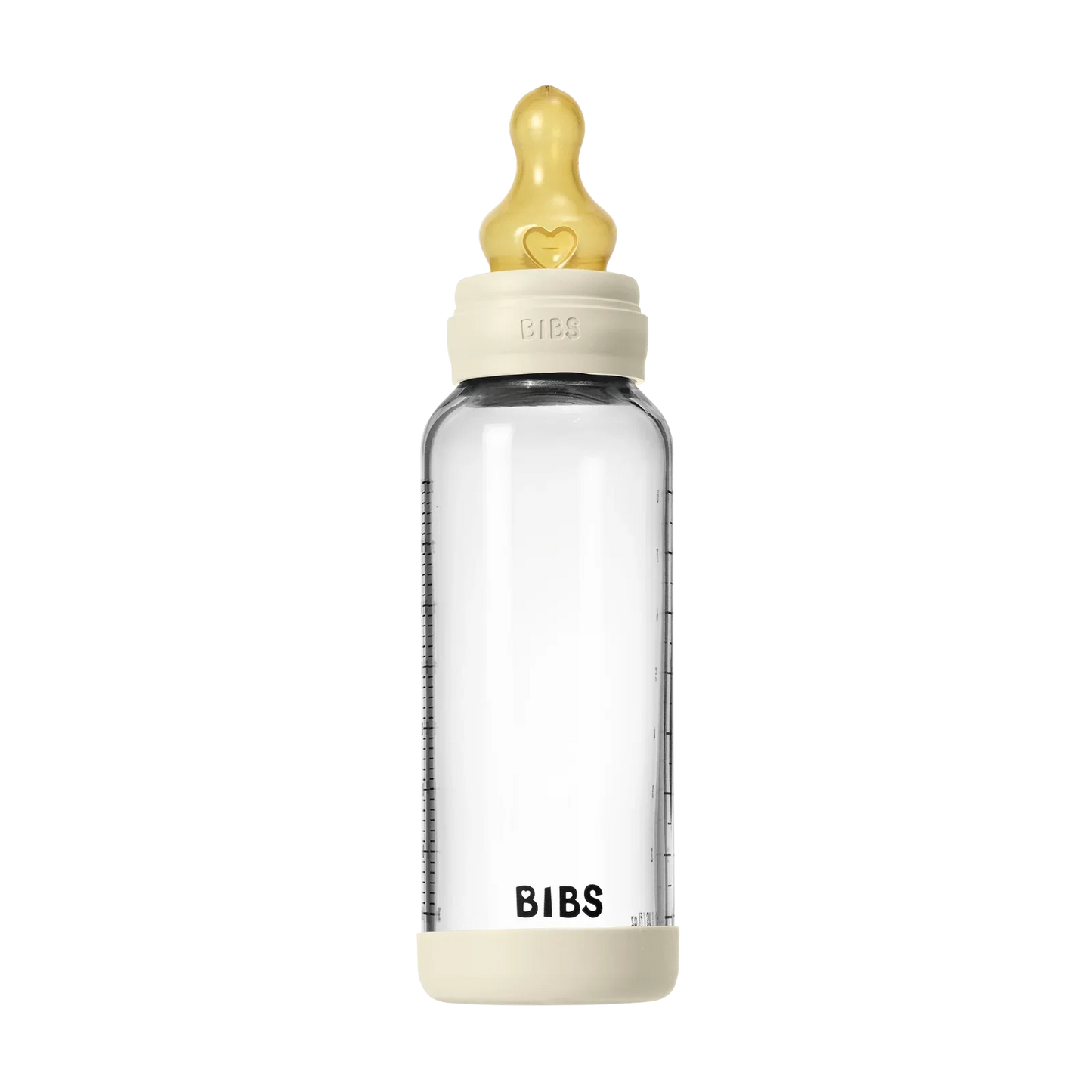 BIBS - Otroška steklena steklenička 240 ml, lateks - Ivory (srednji pretok) - 5020216 Luxbaby