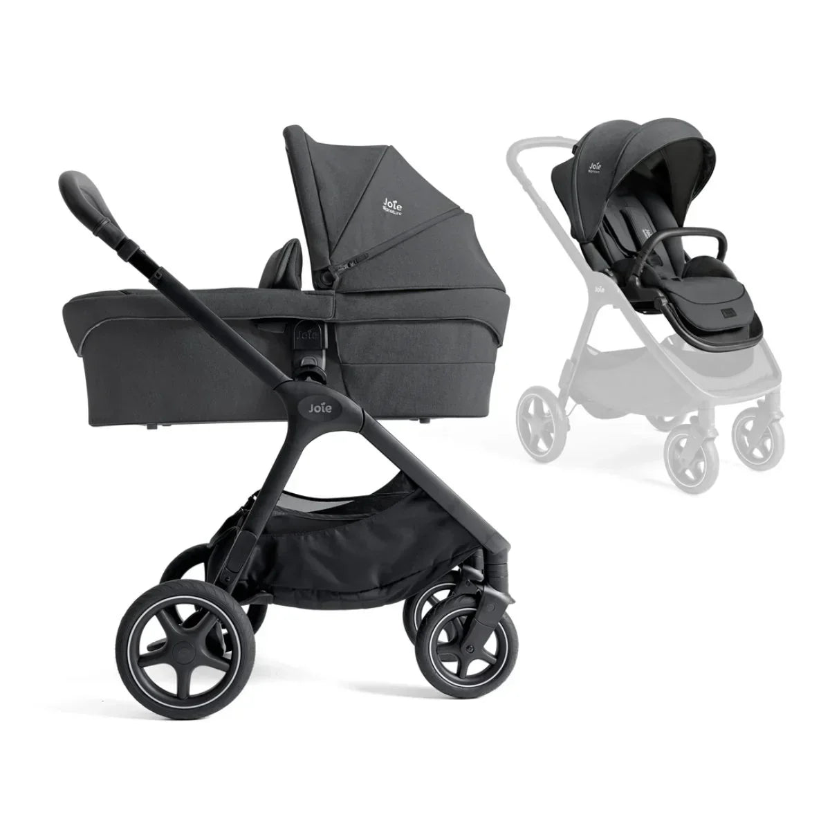 Joie - Otroški voziček Finiti™ + i-Level™ Pro - Signature Ebony (3v1) - Luxbaby