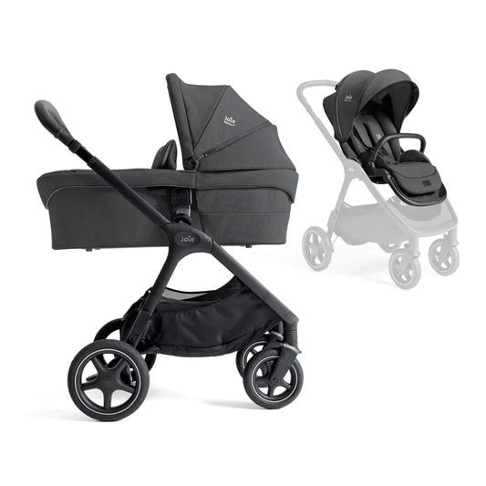 Joie - Otroški voziček Finiti™ + i-Level™ Pro - Signature Ebony (3v1) - Luxbaby