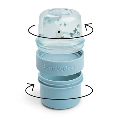 Done by Deer - To go snack container S Tiny Farm - Blue