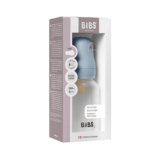 BIBS - Otroška steklenička 150 ml, lateks - Baby Blue (počasen pretok) - 5016231 Luxbaby