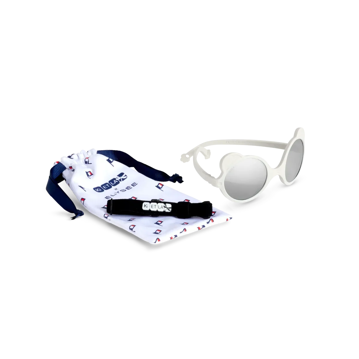 Ki et La - Otroška sončna očala Ourson - White Elysee - OU1SUNEWHITE Luxbaby