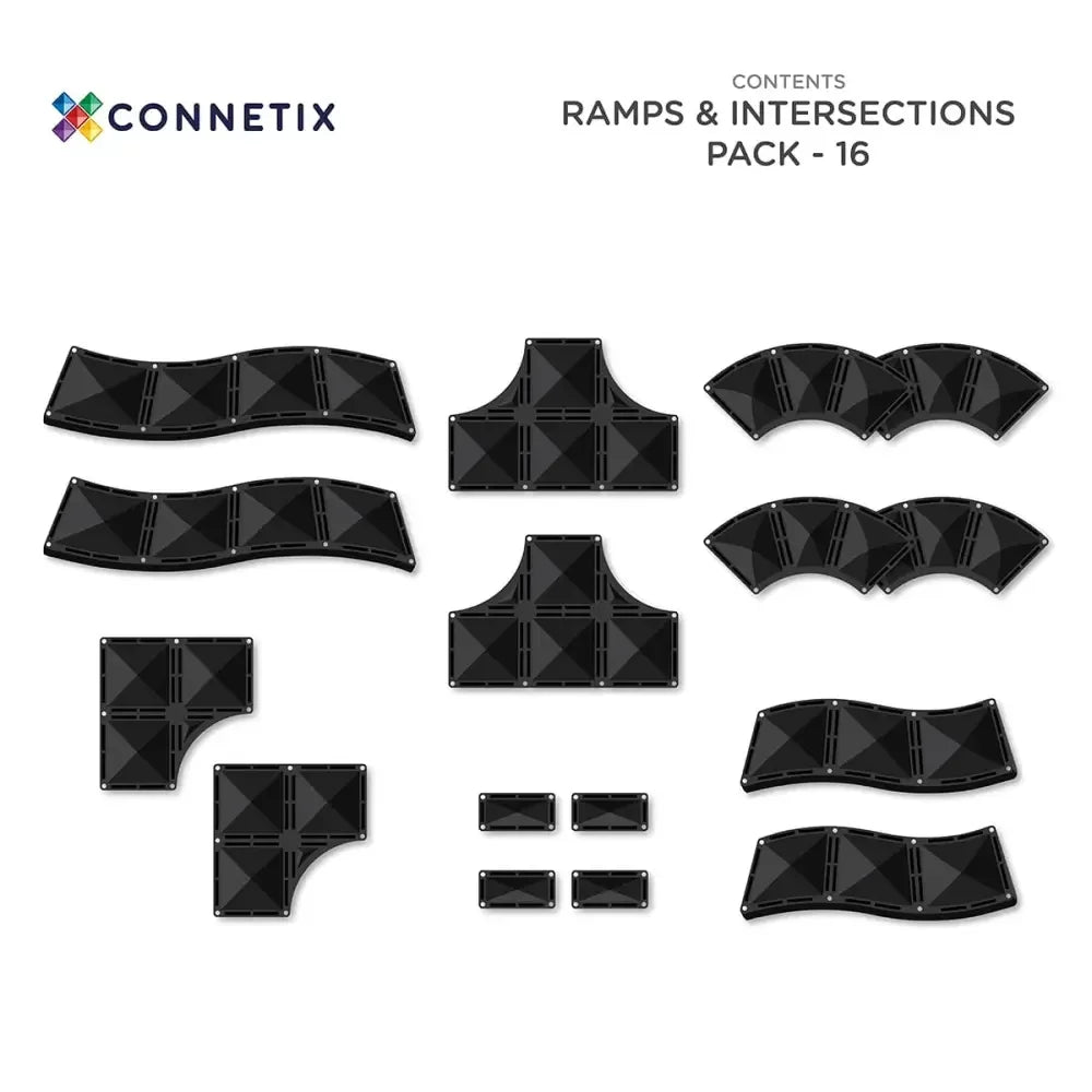 Connetix - Magnetne ploščice - Roads, Ramps & Intersections Pack (16 kosov)