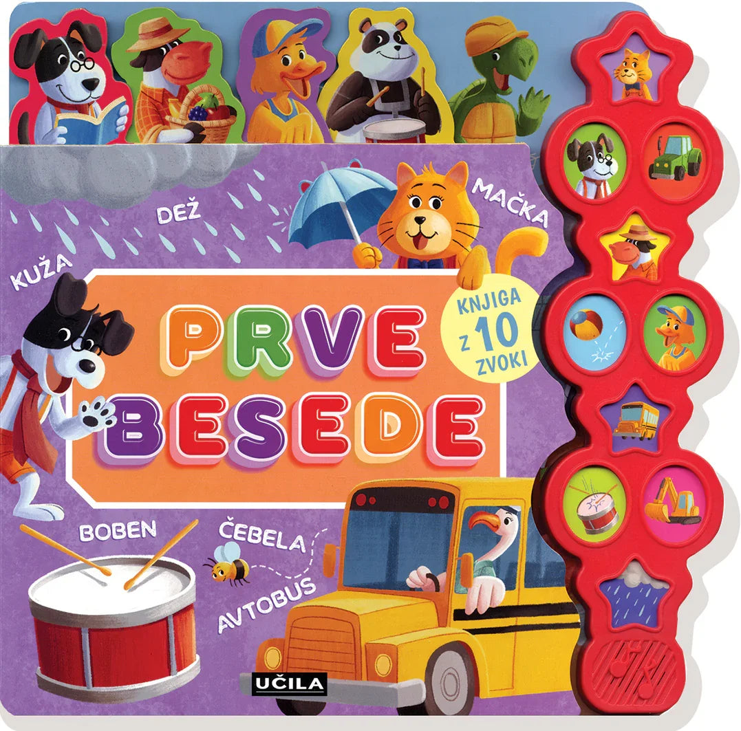 Učila - Knjiga z 10 zvoki - Prve besede - U007088 Luxbaby