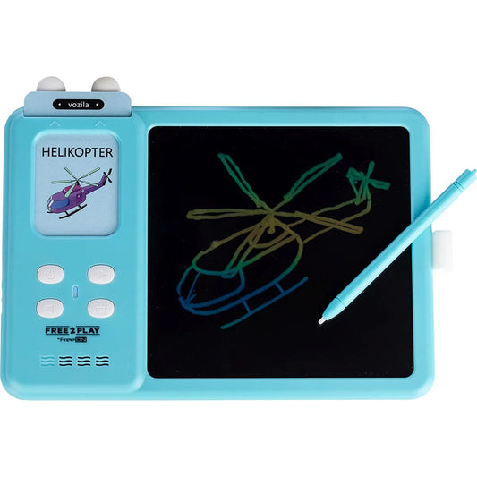 Free2Play - Interaktivna LCD tablica s karticami 2 v 1 - Modra - F2P1272000 Luxbaby