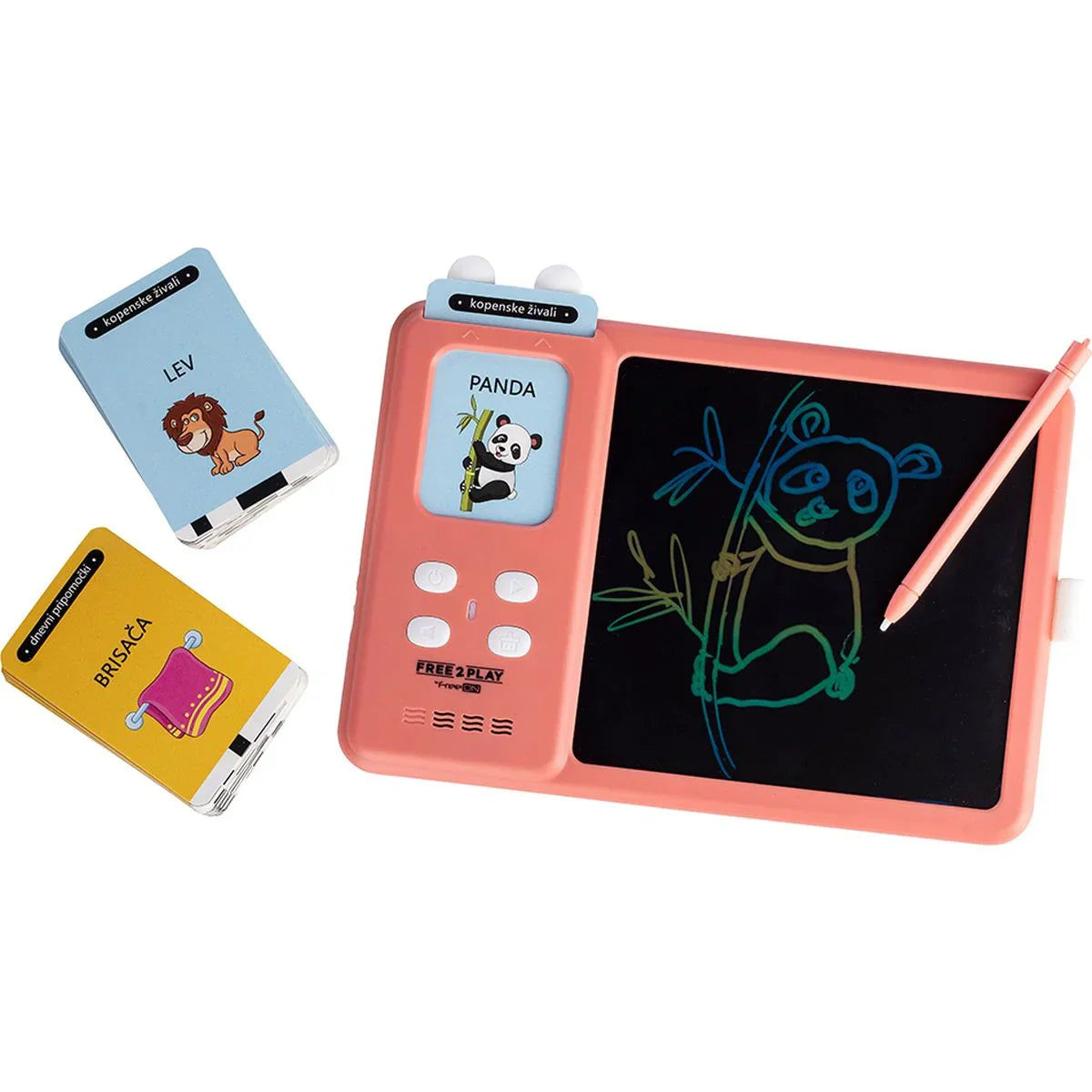Free2Play - Interaktivna LCD tablica s karticami 2 v 1 - Roza - F2P1271999 Luxbaby