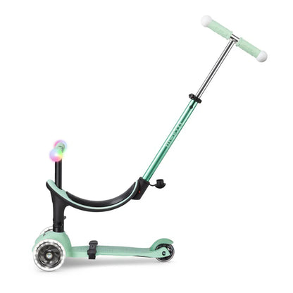 Micro - Otroški skiro Mini2Grow Deluxe Magic LED - Mint (4v1) - MMD357 Luxbaby