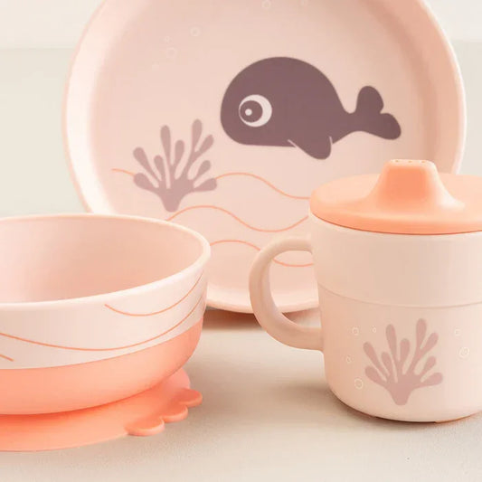 Done by Deer - Jedilni set Foodie Wally - Powder - DBD12395 Luxbaby