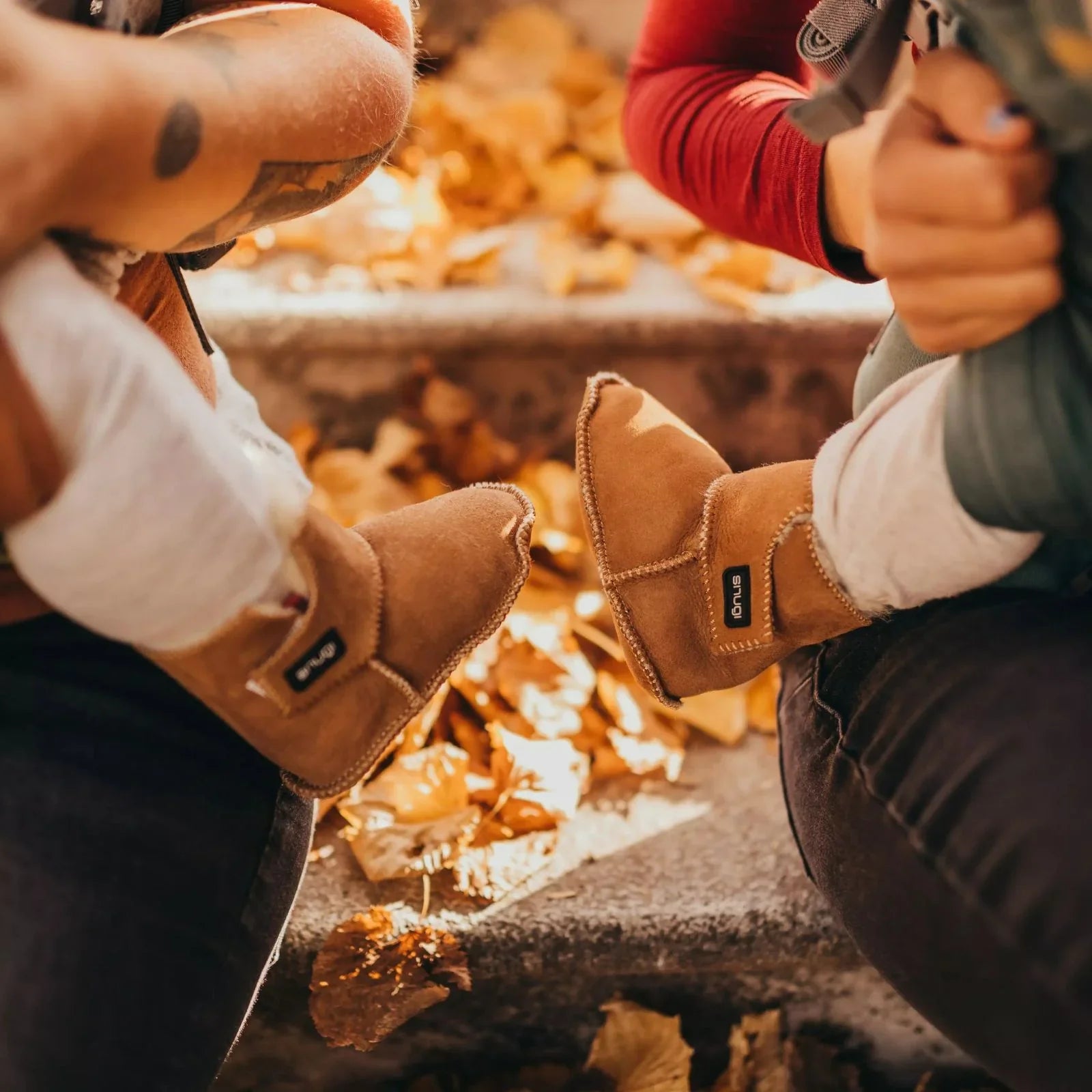 Snugi - Merino škorenjčki - Rjava - S964697 Luxbaby