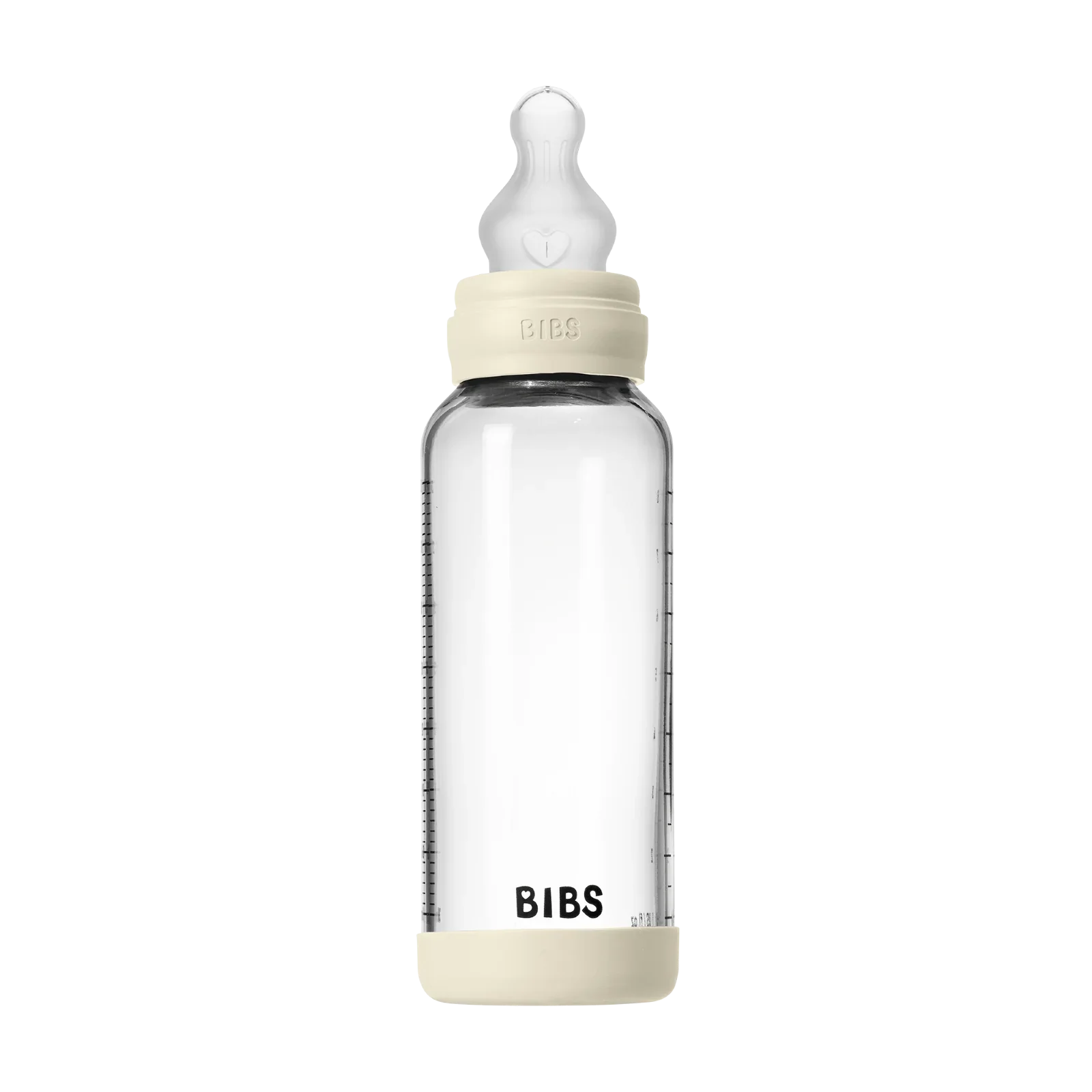 BIBS - Otroška steklena steklenička 240 ml, silikon - Ivory (srednji pretok) - 50201216 Luxbaby
