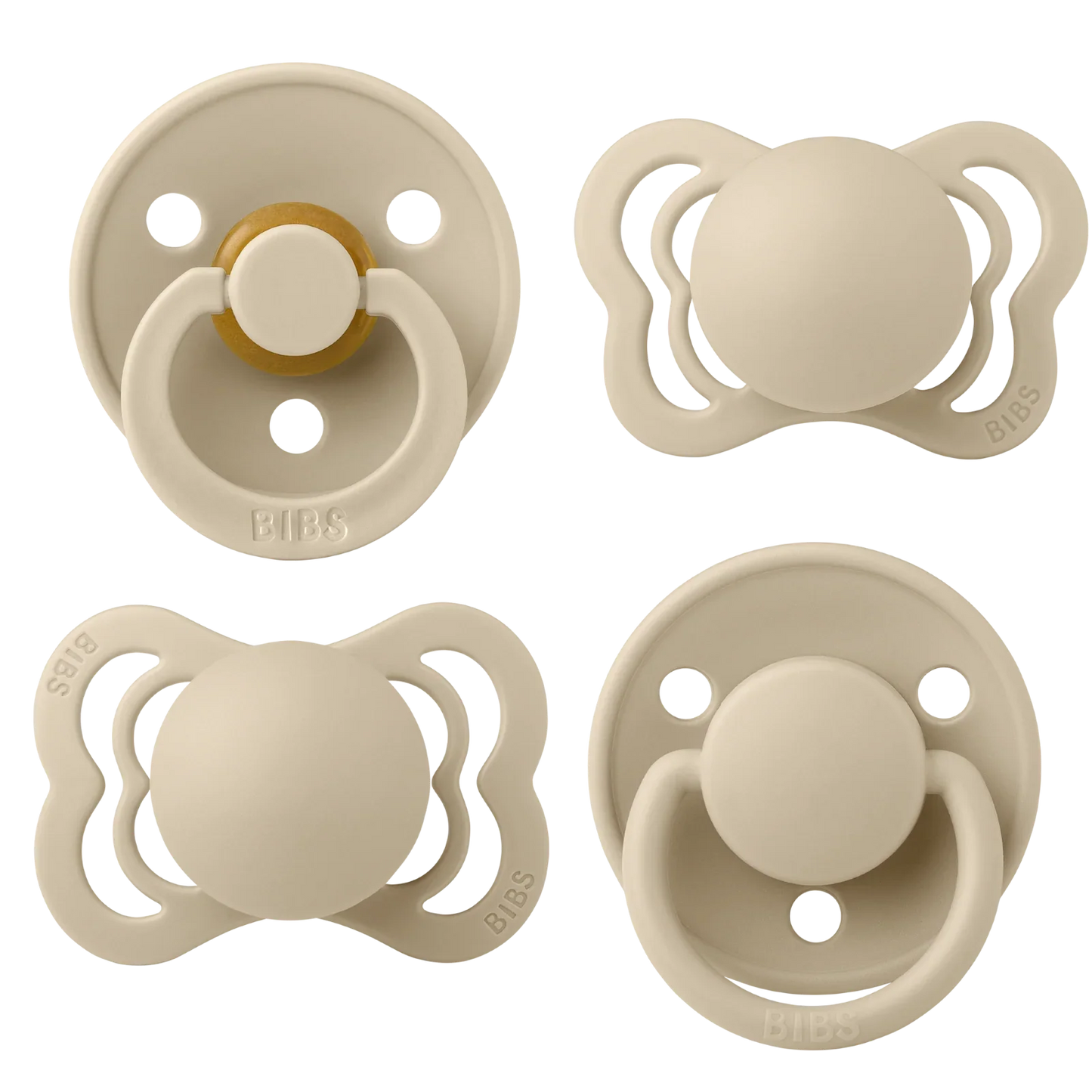 BIBS - Začetni paket 4 dudic, silikon/lateks - Vanilla (različni cuclji) - 91344 Luxbaby