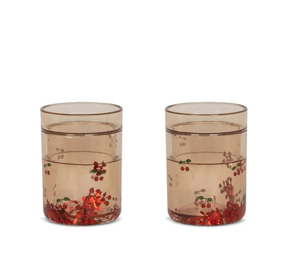 Konges Sløjd - 2-delni set kozarcev z bleščicami - Cherry