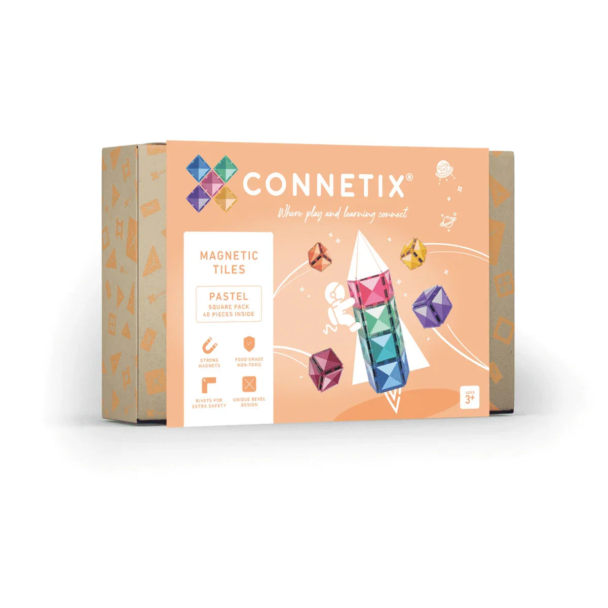 Connetix - Magnetne ploščice - Pastel Square Pack (40 kosov) - CT-P-00040-SQ Luxbaby