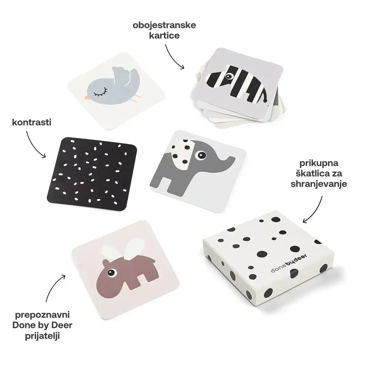Done by Deer - Kontrastne kartice - Prijatelji jelena
