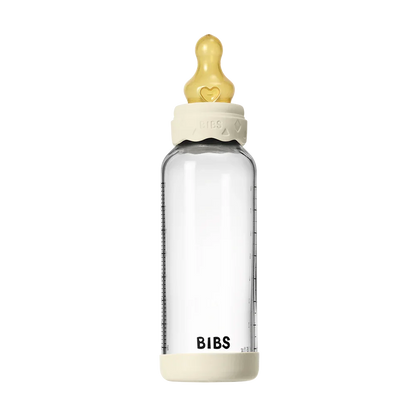 BIBS - Otroška steklena steklenička Boheme 240 ml, lateks - Ivory (srednji pretok) - 50202216 Luxbaby