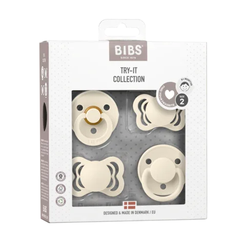 BIBS - Začetni paket 4 dudic, silikon/lateks - Ivory 6m+ (različni cuclji) - 92340 Luxbaby