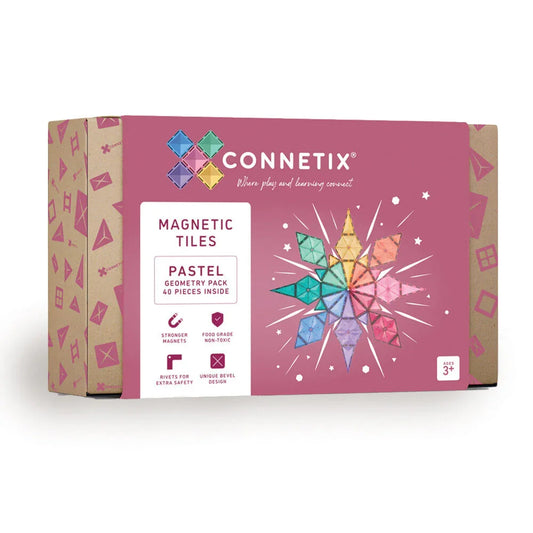 Connetix - Magnetne ploščice - Pastel Geometry Pack (40 kosov) - CON-EU-P40G Luxbaby