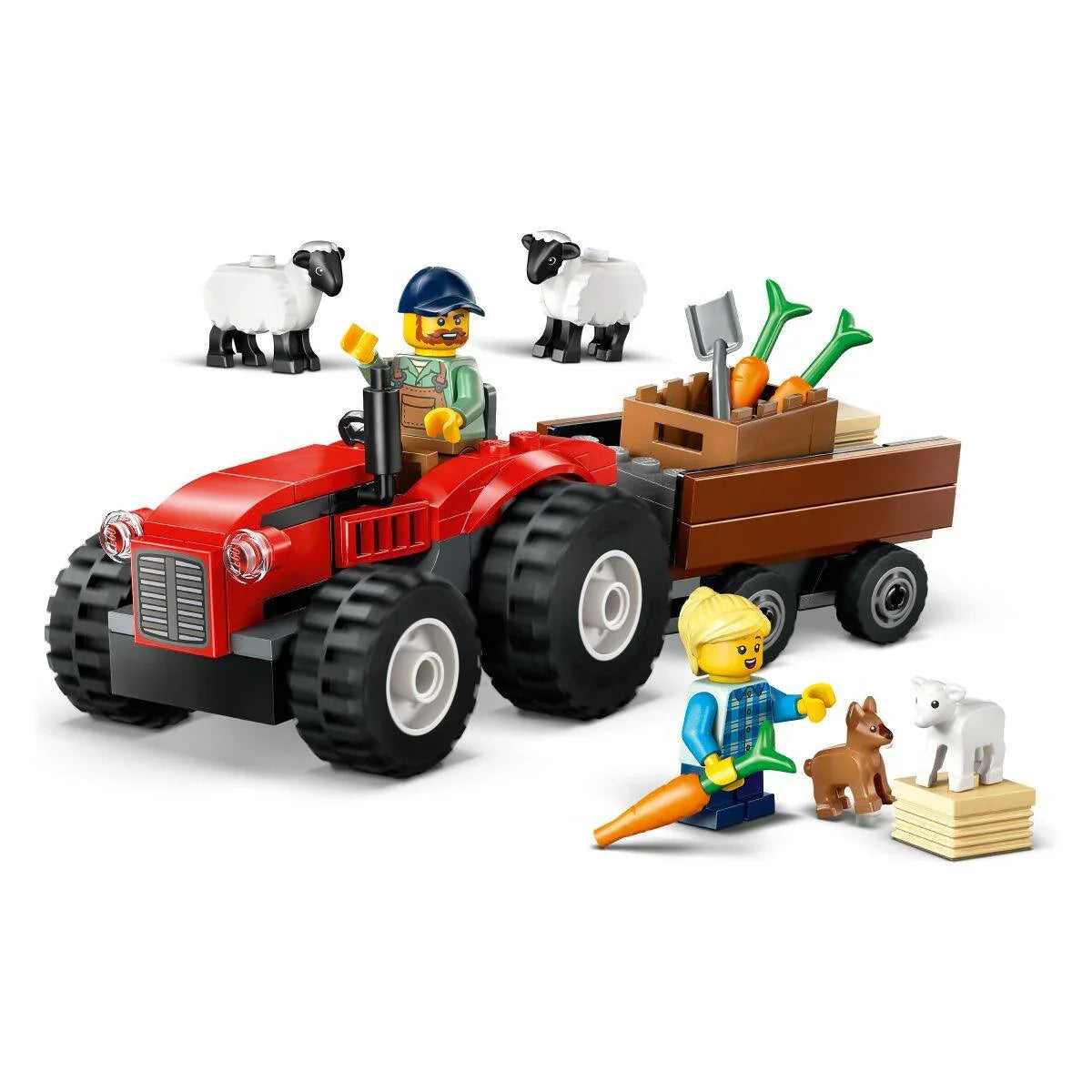 Lego City - Rdeči kmetijski traktor s prikolico in ovčka - L60461 Luxbaby