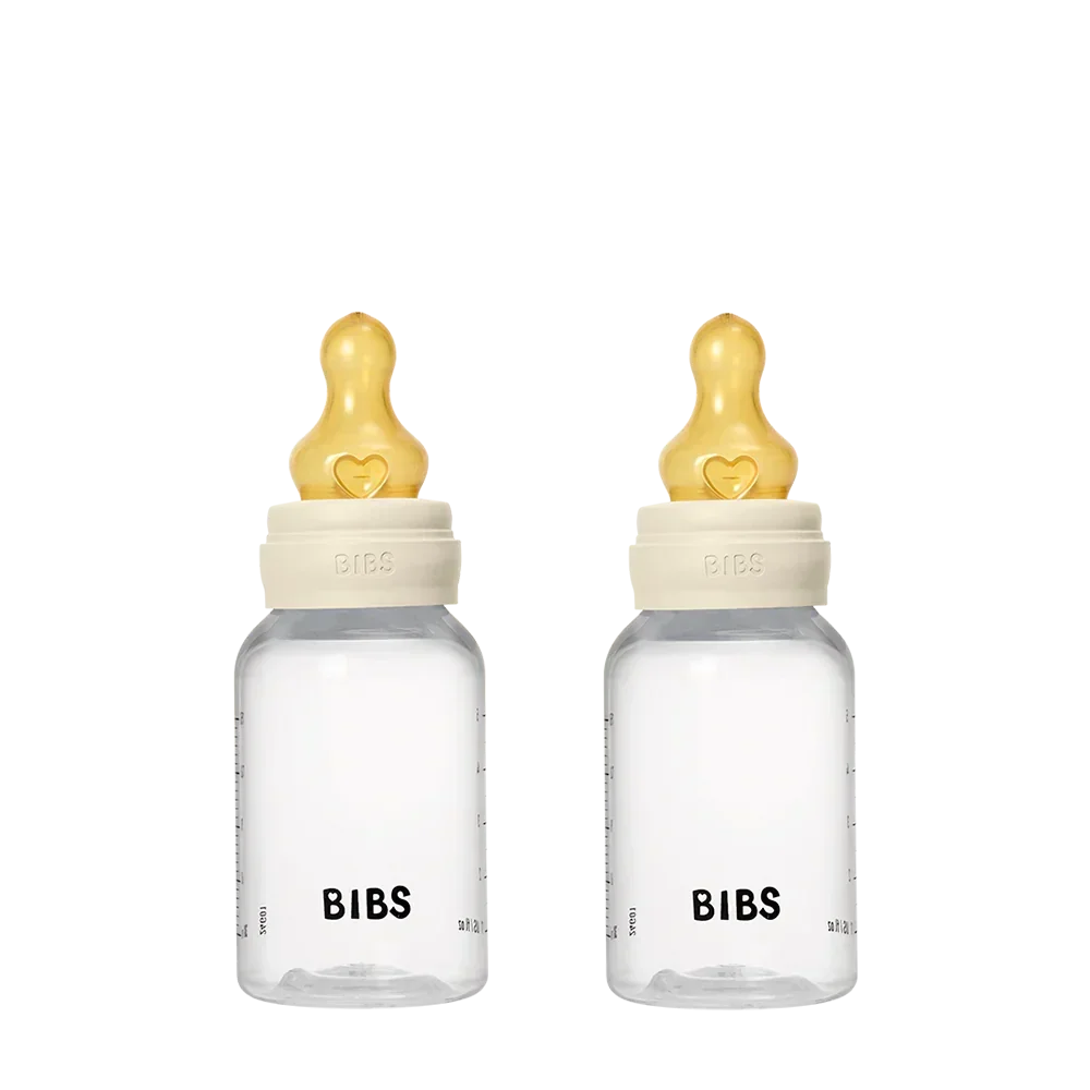 BIBS - Komplet 2 otroških stekleničk 150 ml, lateks - Ivory (počasen pretok)