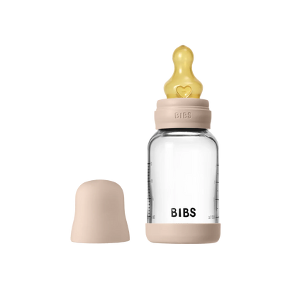 BIBS - Otroška steklena steklenička 120 ml, lateks - Blush (počasni pretok) - 5019244 Luxbaby