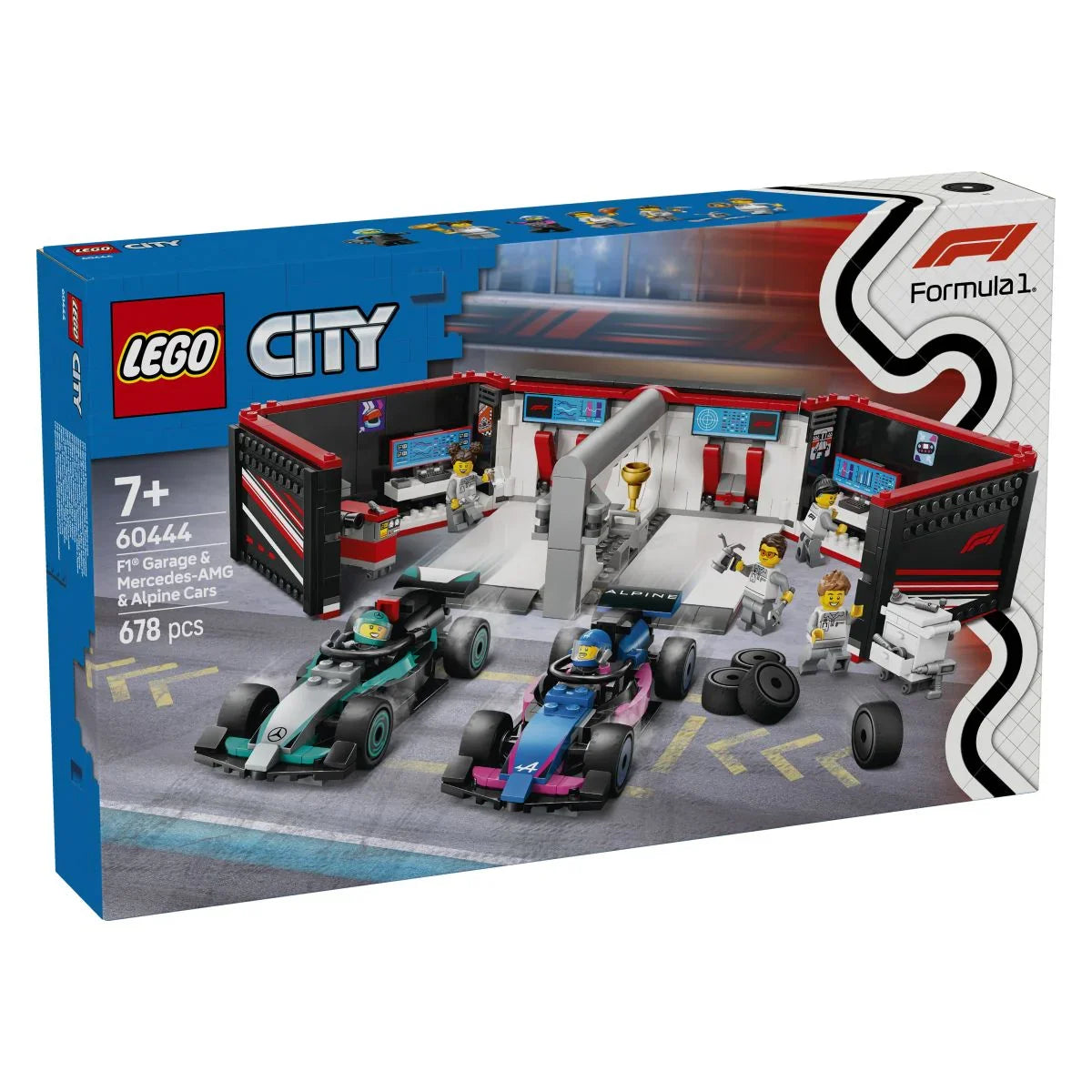 Lego City - Avtomehanična delavnica F1 ter dirkalnika Mercedes-AMG in Alpine - L1235815 Luxbaby