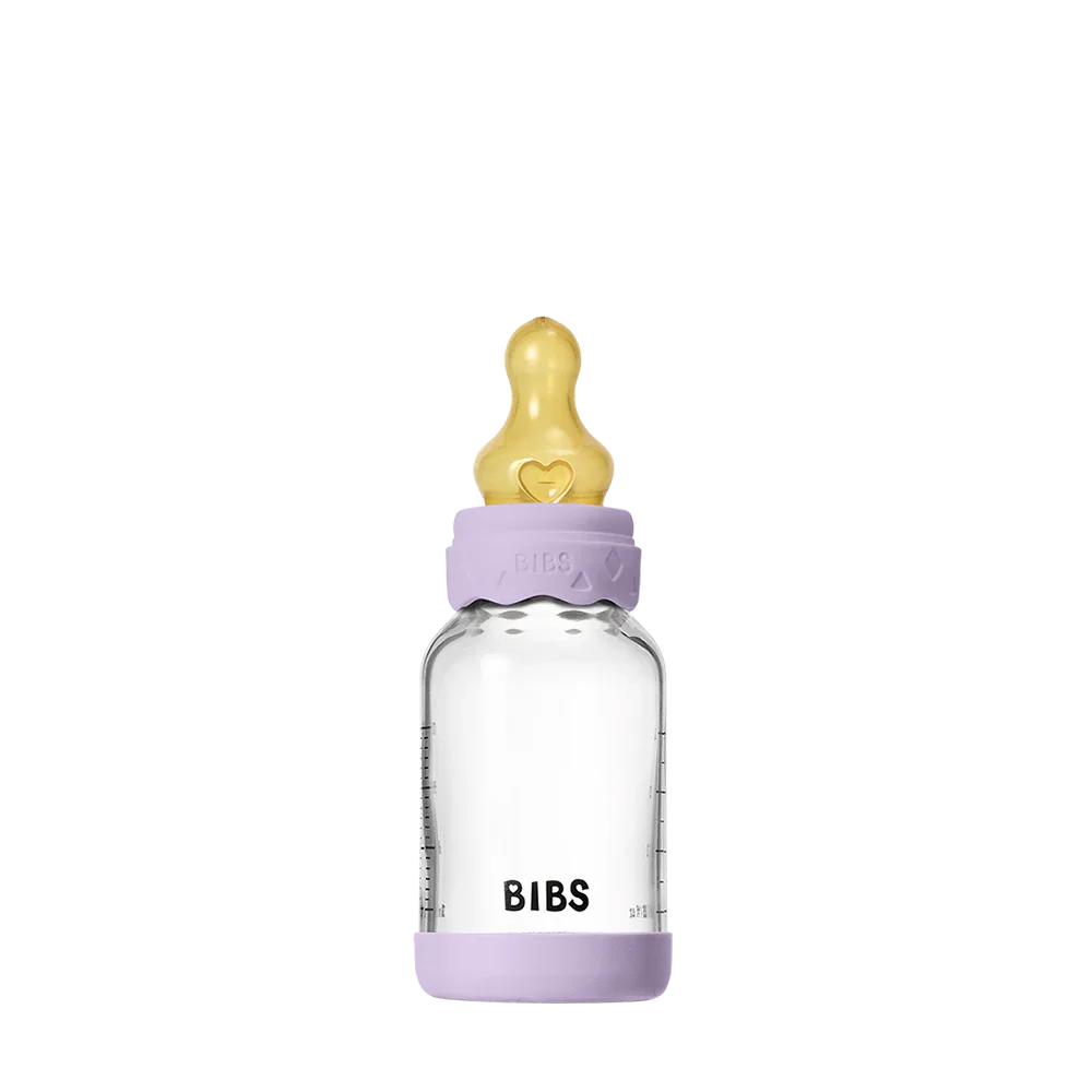 BIBS - Otroška steklena steklenička Boheme 120 ml, lateks - Violet Sky (počasen pretok) - 50192291 Luxbaby