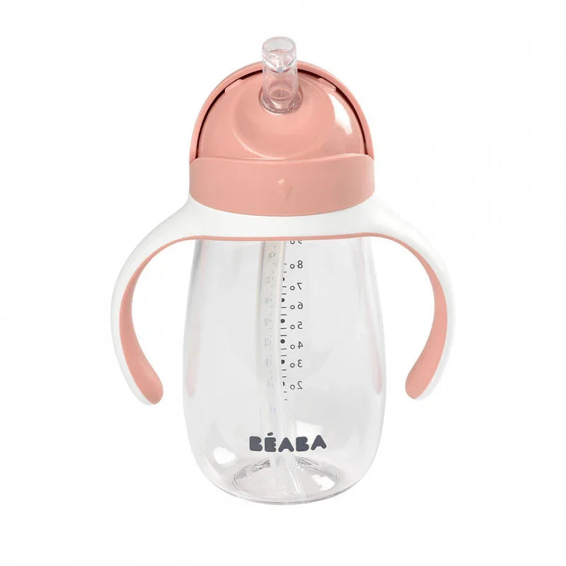 Beaba - Steklenička s slamico 300ml - Old Pink - 913480 Luxbaby
