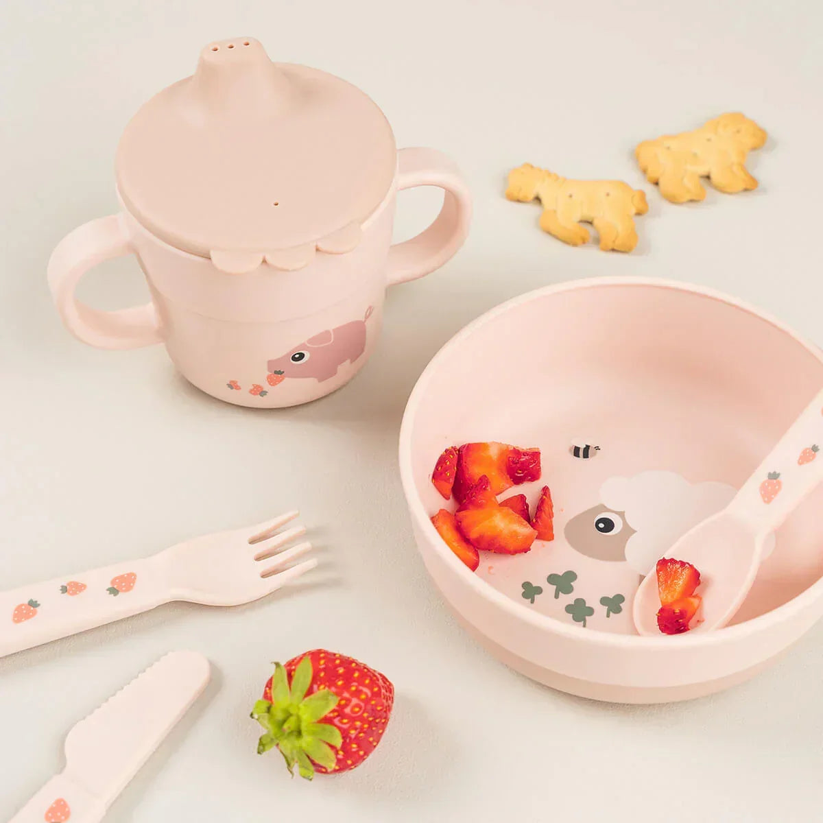 Done by Deer - Skodelica za učenje pitja Foodie Tiny farm - Powder