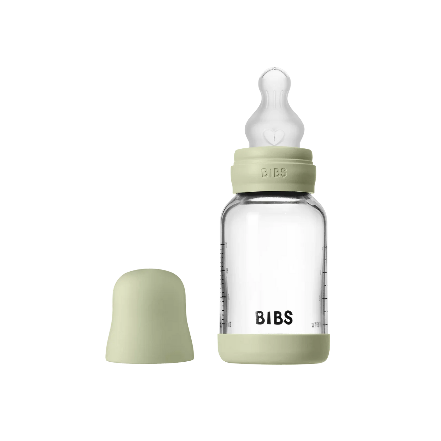 BIBS - Otroška steklena steklenička 120 ml, silikon - Sage (počasni pretok) - 50191250 Luxbaby