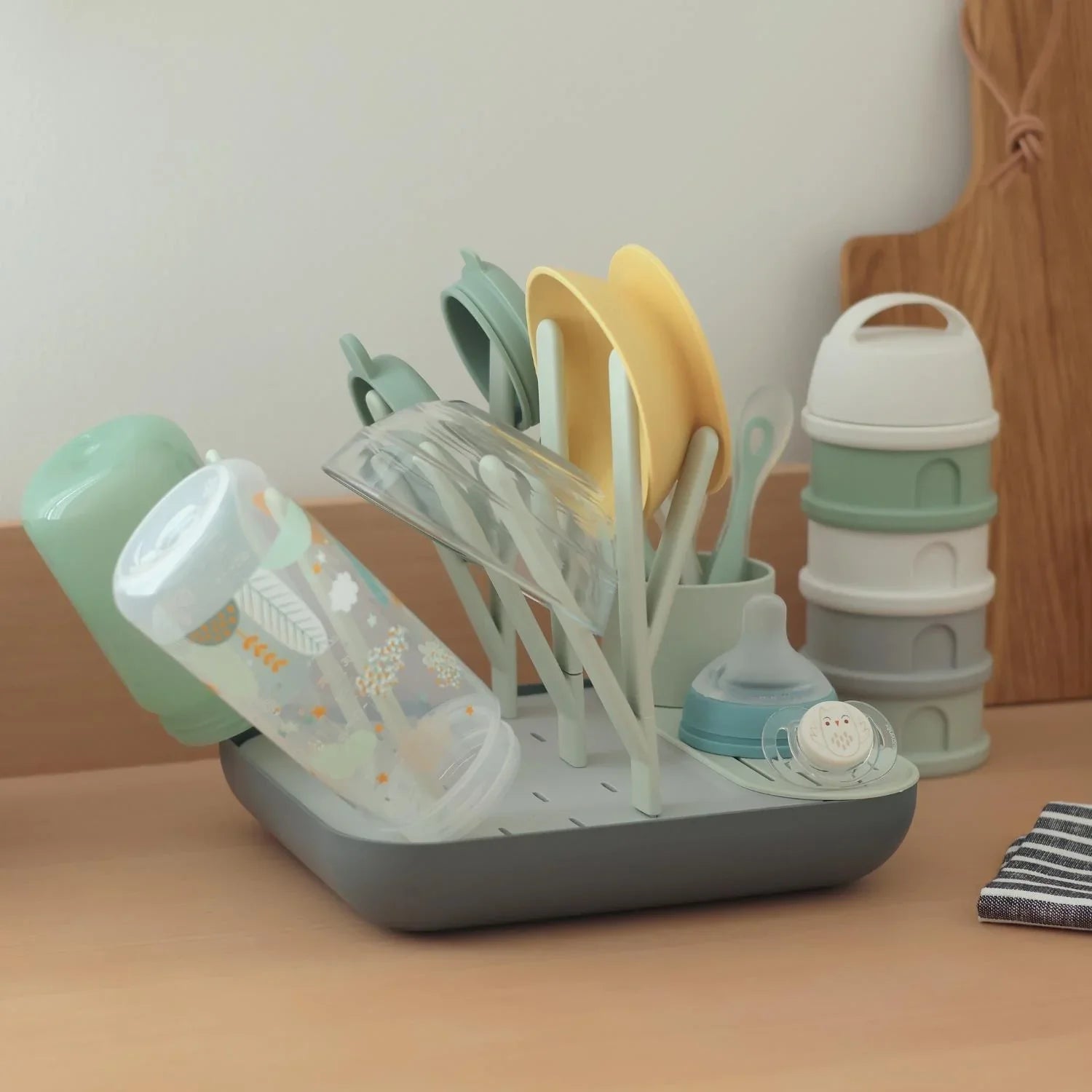 Beaba - Odcejalnik za stekleničke - Forest Misty Green / Mineral - 911729 Luxbaby