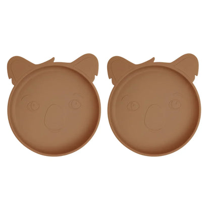 Nuuroo - Akila Silikonski krožnik Koala - Caramel Cafe (2kosa)