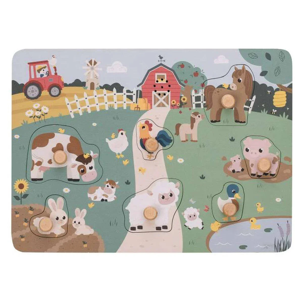 Free2Play - Lesena zvočna vstavljanka - Na Kmetiji - F2P1230472 Luxbaby