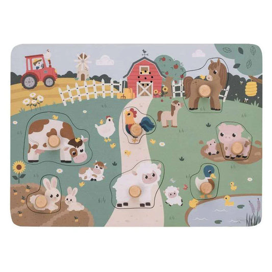 Free2Play - Lesena zvočna vstavljanka - Na Kmetiji - F2P1230472 Luxbaby