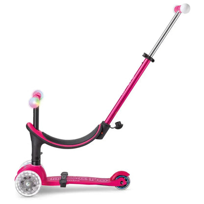 Micro - Otroški skiro Mini2Grow Deluxe Magic LED - Roza (4v1) - MMD359 Luxbaby